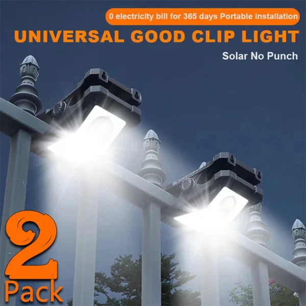 Solar Motion Sensor Light Outdoor, Clip on Lights Outdoor Waterproof, High Bright Powered Security Lamp For Outside Fence Chain