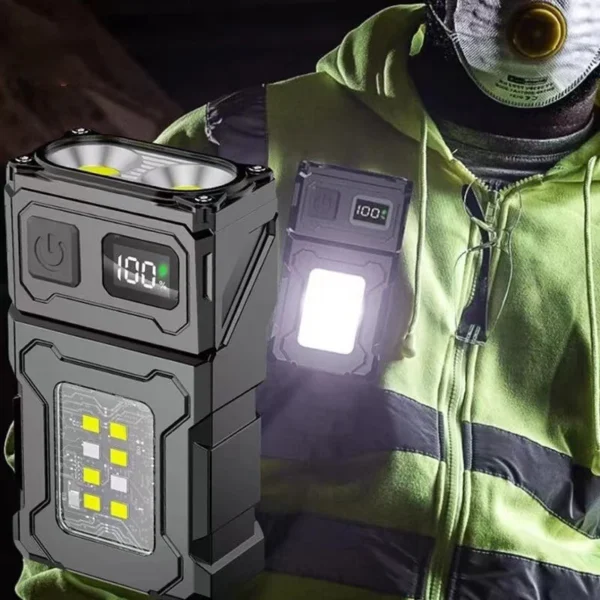 MINI USB Rechargeable LED Flashlight Portable Tail magnet flashlight Super Bright Camping Lantern Side COB emergency light