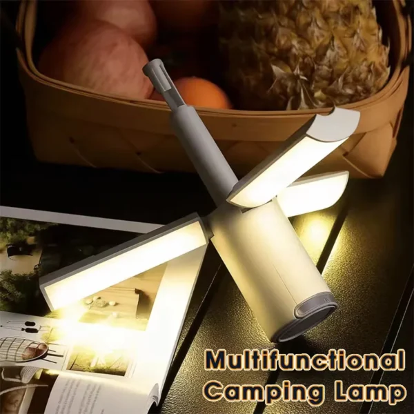 Outdoor Folding Multi-function Camping Light with Hook Handheld Hanging Rechargeable Lamp for Tent Hiking Emergency